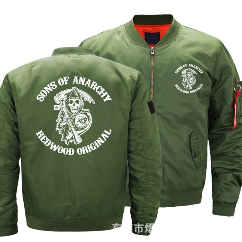 

2021 New Autumn Winter for SONS OF ANARCHY jacket Men Fashion Stand Collar One Pilot Jacket Men Baseball Uniform Coat