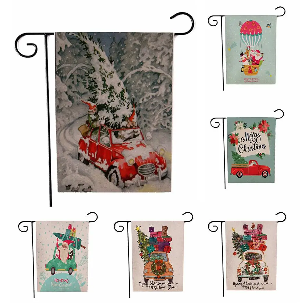

32cmx47cm Car Balloon Cartoon Print Flag Hanging Banner Christmas Garden Decor