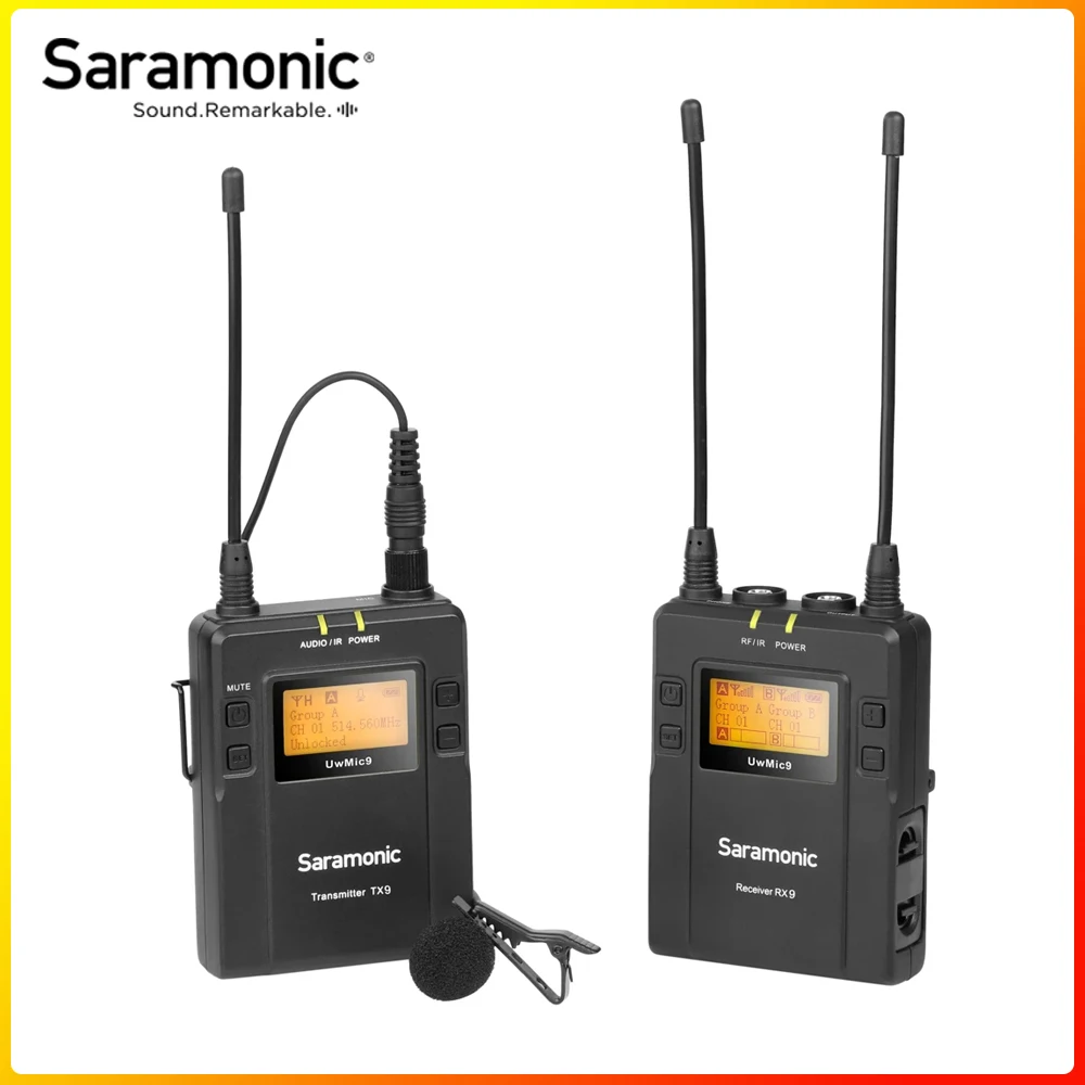 Saramonic UWMIC9 вещания УВЧ Беспроводной микрофон Системы приемники и передатчик XLR для