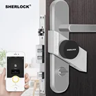 Дверной смарт-замок Sherlock, сканер отпечатка пальца и пароль, беспроводной Bluetooth интегрированный, управление через приложение и телефон