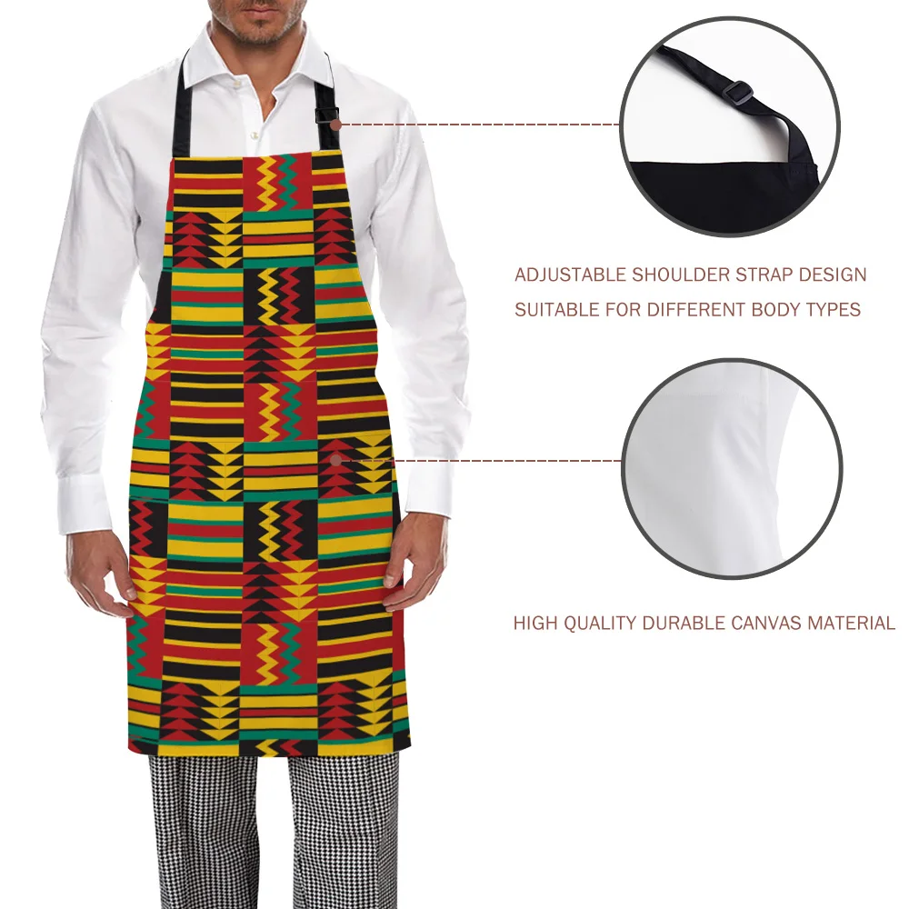 Кухонный Фартук с Африканским узором этнический Регулируемый нагрудник для