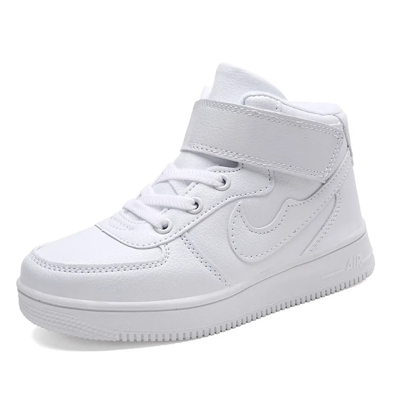 Осенние и зимние воздушные силы № 1 детская белая обувь высокие белые бархатные