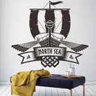 Виниловая настенная наклейка линкор Северного моря в скандинавском стиле