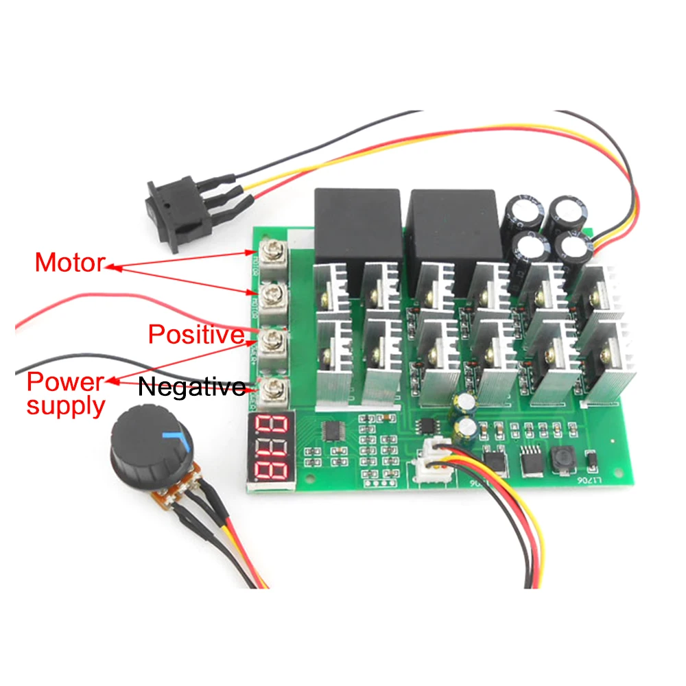60A 10-55V Цифровой Дисплей контроллер скорости ШИМ модуль вперед разворот 0 ~ 100%