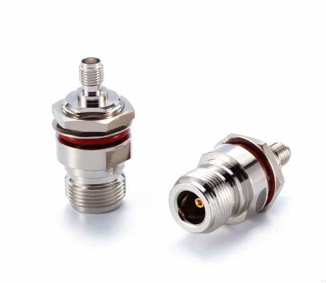 Adapter N Female To SMA Female Plug Bulkhead Panel Mount Nut with O-ring Washer Gold Plated RF Connector wholesale