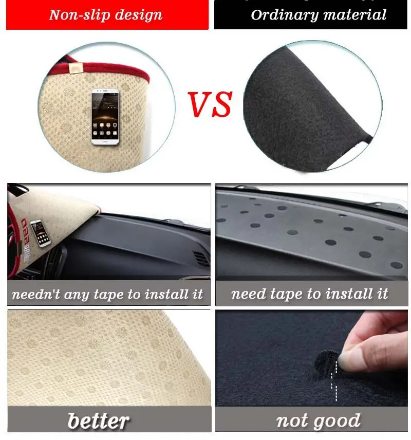 

RKAC Polyester Auto Dashboard Avoid light pad For Audi A1 2012-2014 Low configuration Car dashboard protection pad Console pad