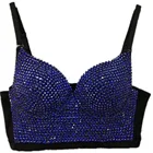 2020 Новый Для женщин бюстгальтер укороченный топ размера плюс Стразы бисера Бюстье жемчуг алмаз Push Up ночной клуб Bralette