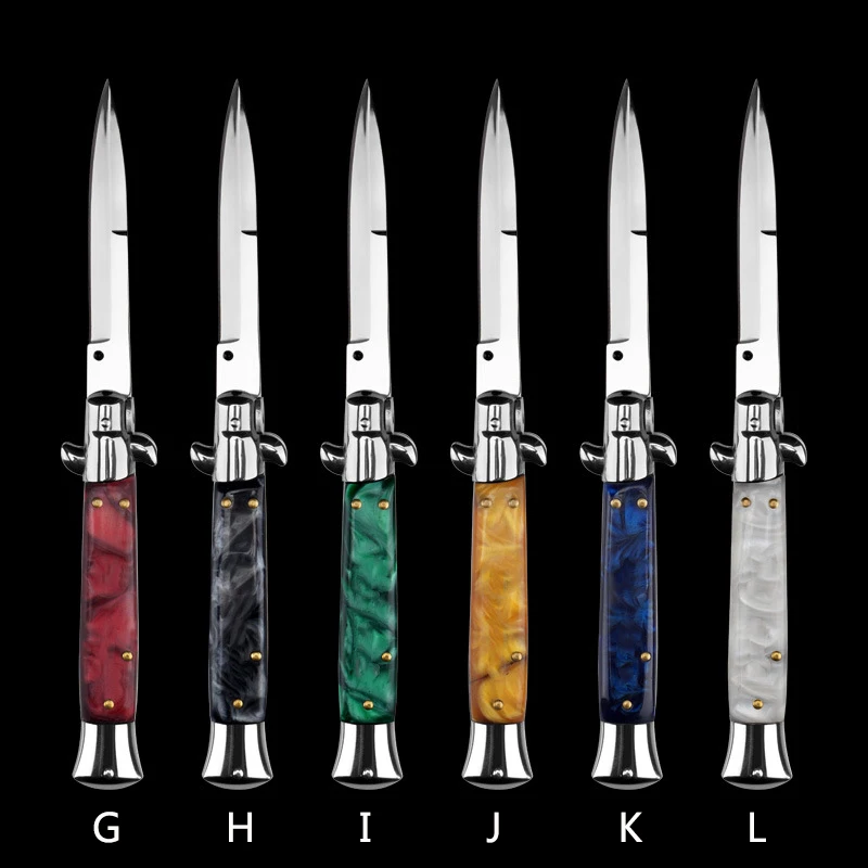 Карманный складной нож AKC быстрооткрывающийся итальянский клинок 9 дюймов с