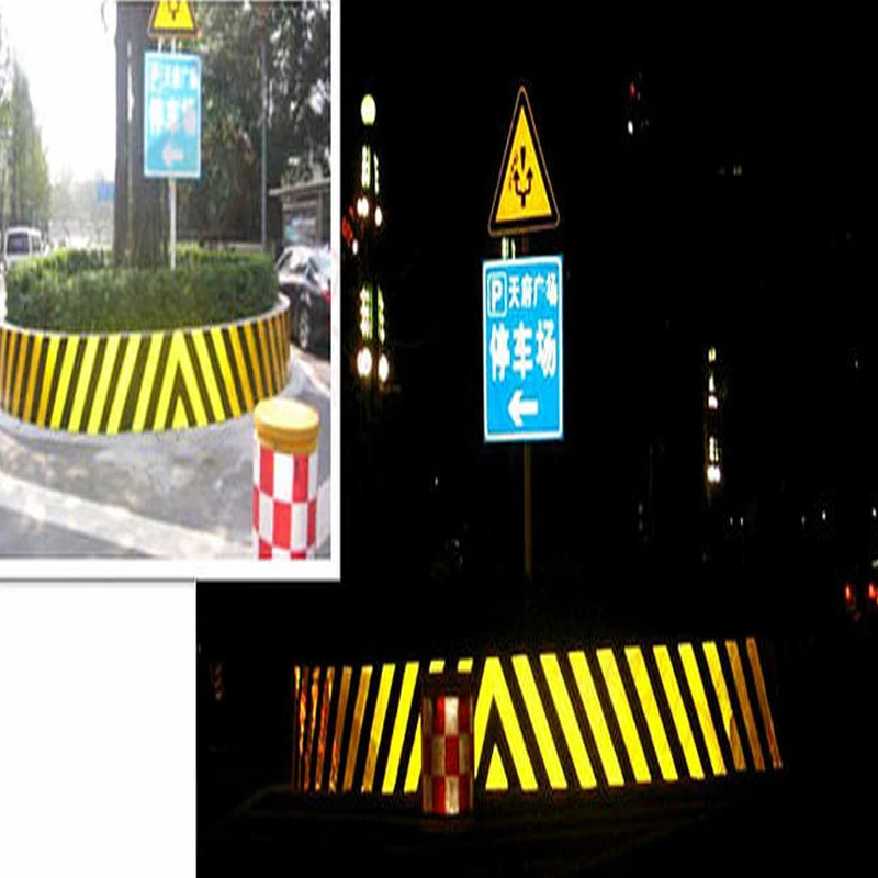 Защитная светоотражающая лента наклейки предупреждающая со стрелками для