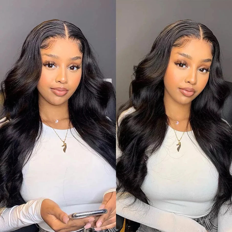 Body Wave 13x4 HD  Transparent Lace Front Remy Human Hair Wigs 32 Inch 180% Density 4x4 Lace Closure Wigs For Black Women Hair