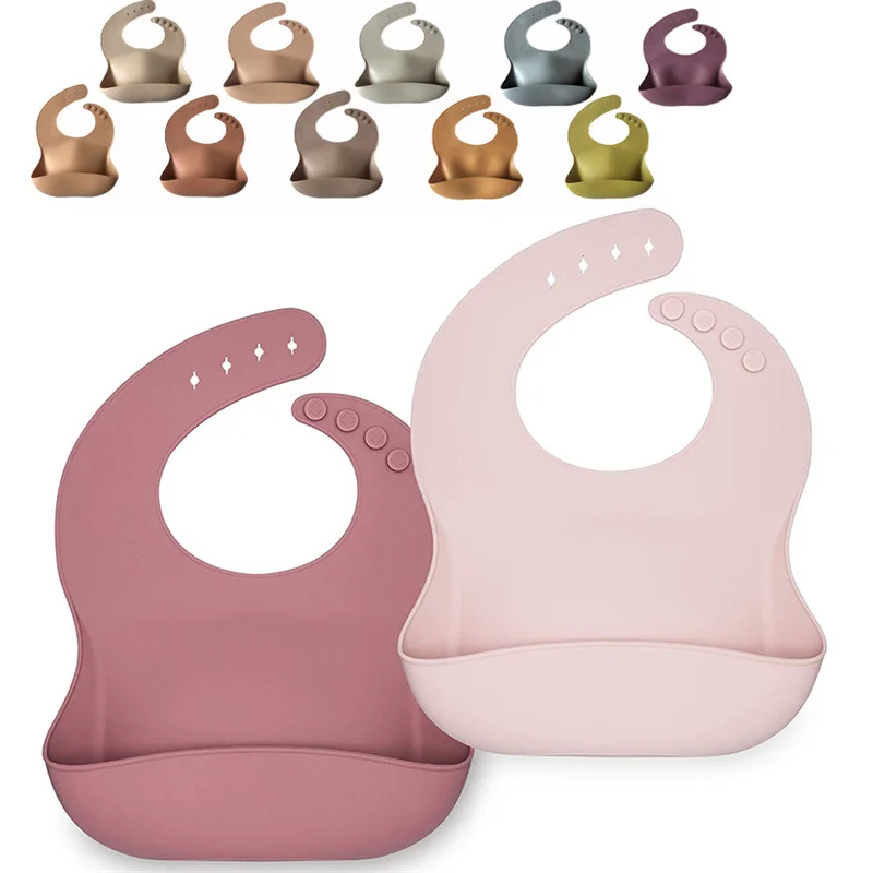 

Silicone Baby Bibs Waterproof Newborn Feeding Cloth Infant Feeding Bibs For Boys Girls Adjustable Babies Accessories