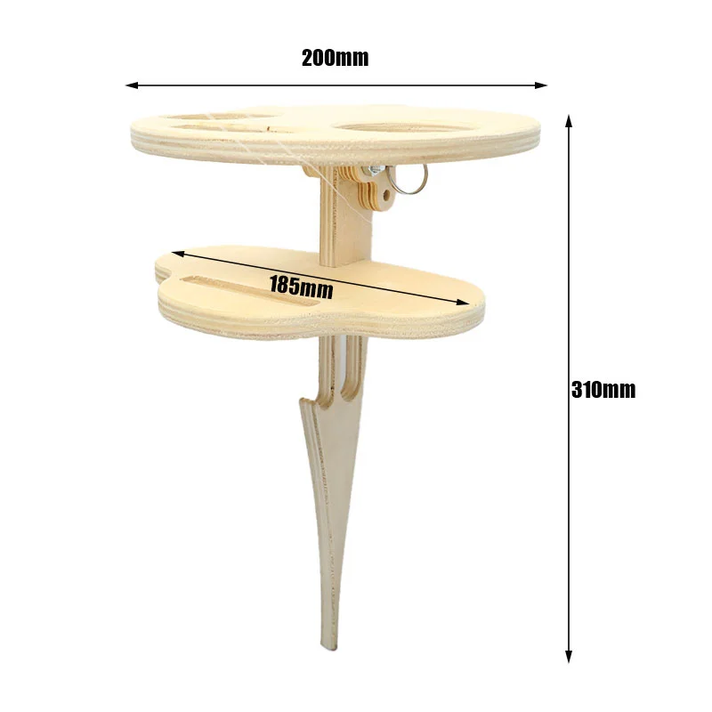 

Outdoor Wine Table With Foldable Round Desktop Mini Wooden Picnic Table