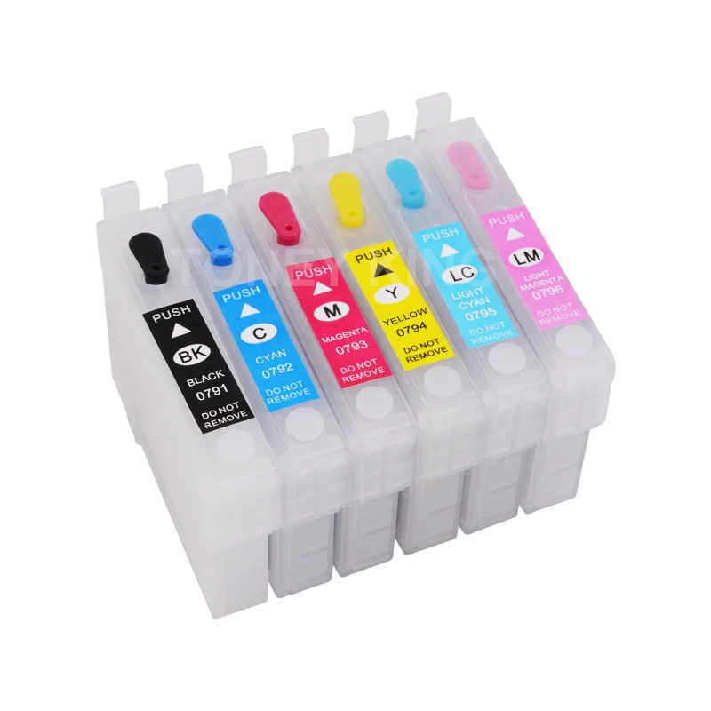 Toney King 600ml Bottle Ink + 6 Color T0791 Refillable Printer Cartridges For Epson Artisan 1430 PX650 660 660+ 700W 710W | Компьютеры и