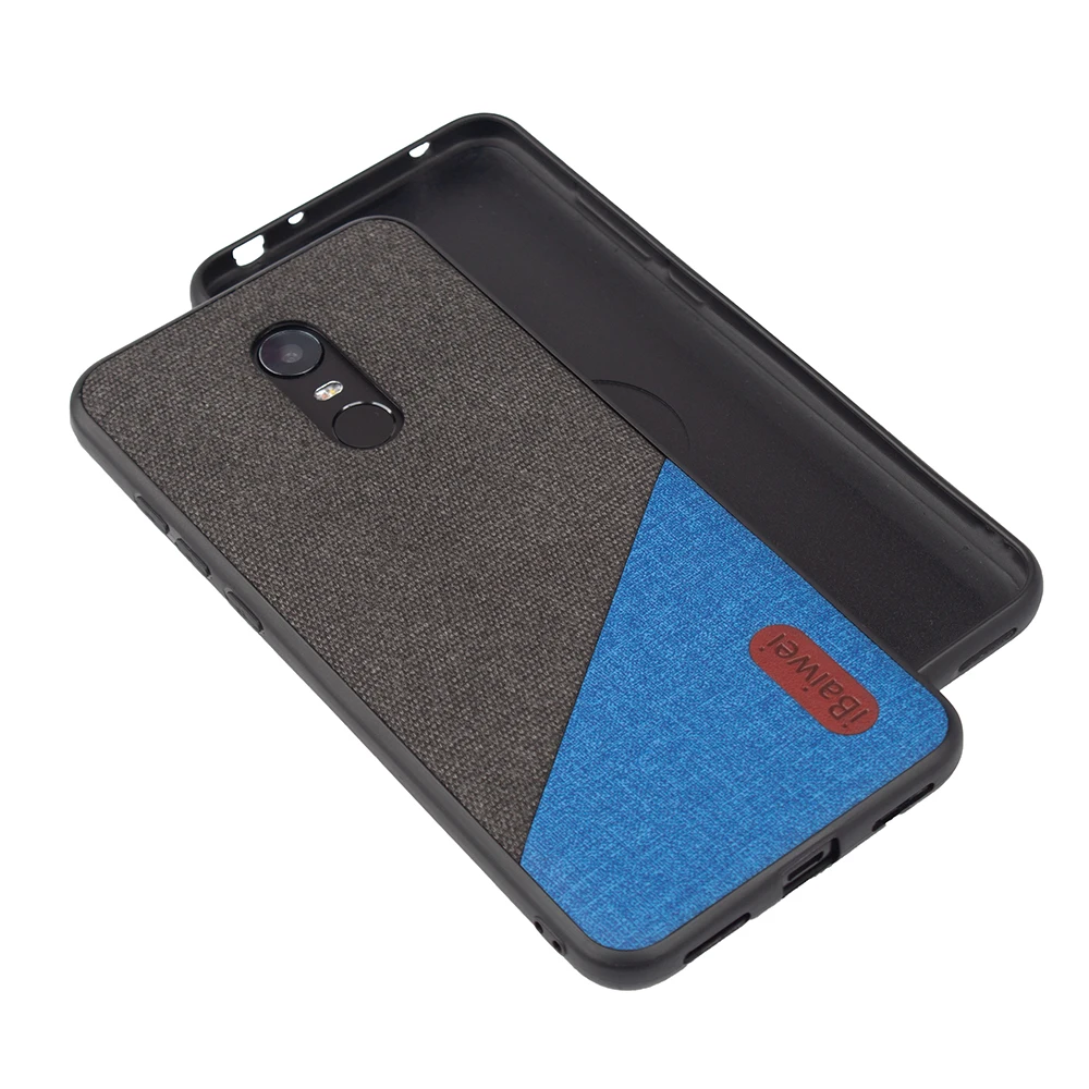Тканевый чехол с текстурой для Xiaomi Redmi 5 Plus задняя крышка из ткани Двухцветный