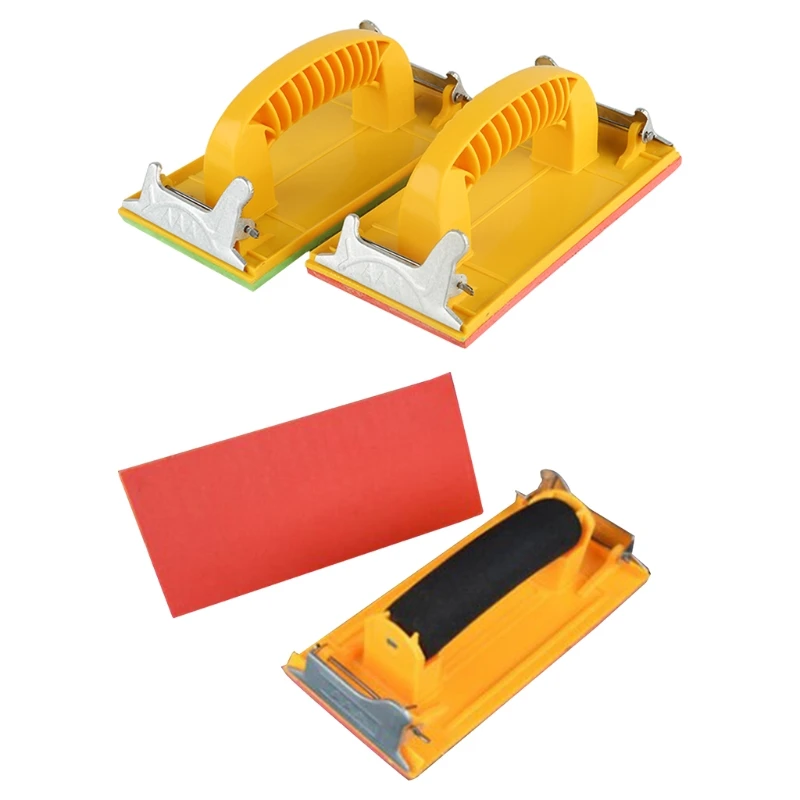 

Durable Hand Sanding Block Hand Sander with Sponge/Plastic Handle Sandpaper Holder for Wood Metal Drywall Sanding Polish