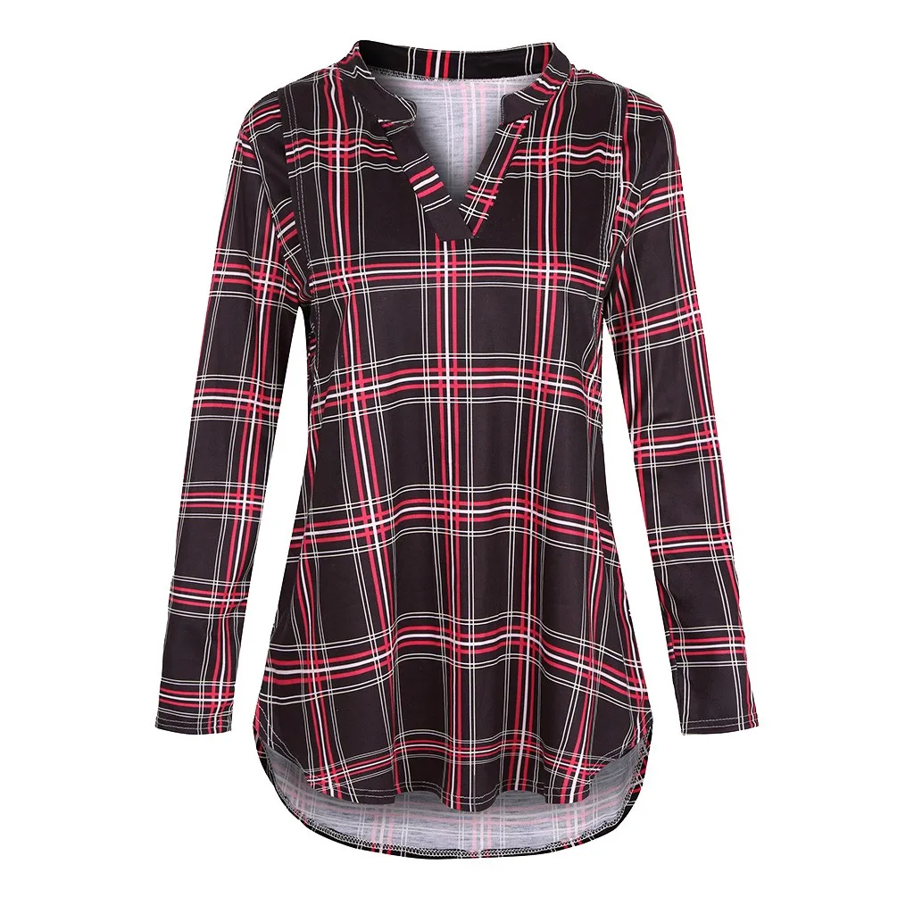 SAGACE Women's T-Shirt Maternity Long Sleeve V-Neck Button Plaid Print Breastfeeding Tops Pullover Casual Cloth |