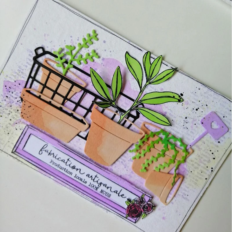 Металлические штампы для вырезания в горшке форма растений украшение