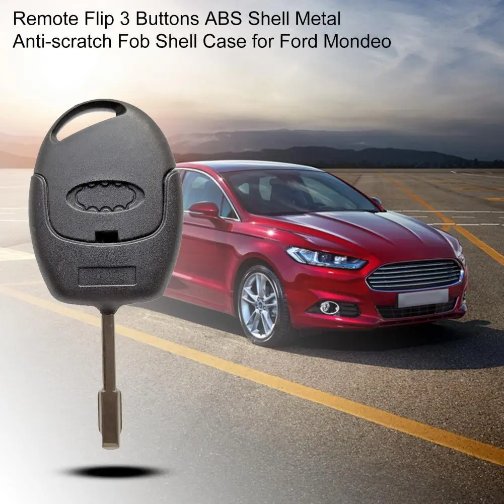 

80% Hot Sales!!!Remote Flip 3 Buttons ABS Shell Metal Anti-scratch Fob Shell Case for Ford Mondeo