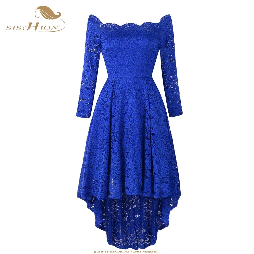

Elegant Long Sleeve Autumn Party Dress AY8108 2021 New Year Christmas Lace Dress Women Blue Black Green Dresses