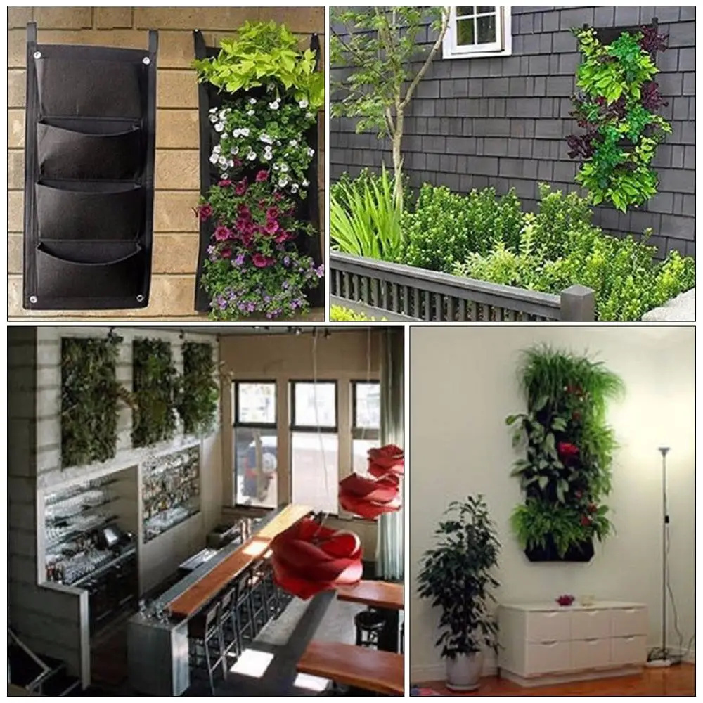 Настенные пакеты для посадки 4/6/7 карманов зеленая сумка выращивания растений