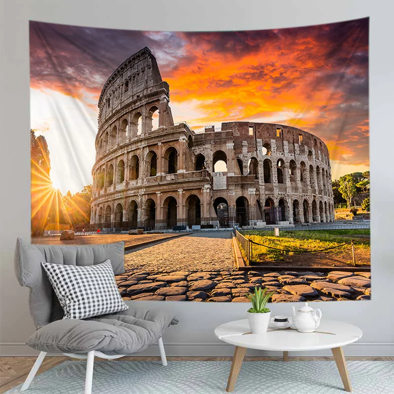 Домашний текстиль живописный гобелен 3D пейзаж здание печатные настенные