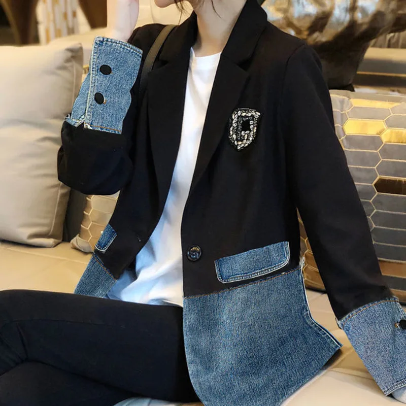 Женский блейзер весна-осень 2021 новая Корейская свободная повседневная куртка с