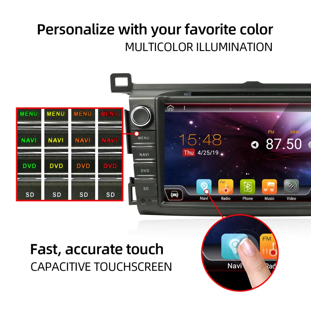 Автомобильный мультимедийный dvd плеер Bosion проигрыватель на Android 10 с GPS 4 Гб ОЗУ 64