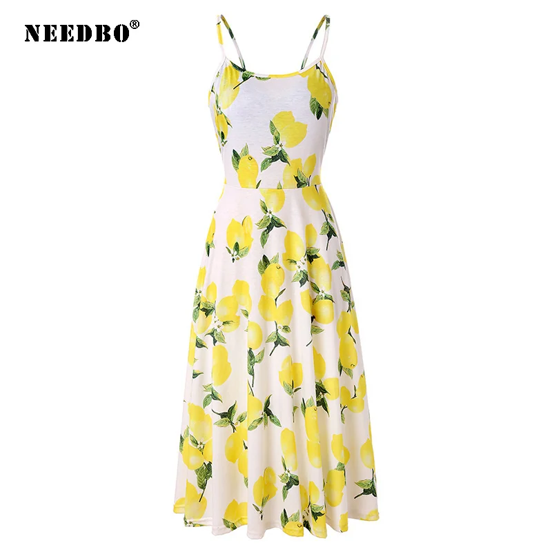 

Летнее женское платье, элегантное платье на бретельках, Mide, платье с фруктовым принтом, пикантная Клубная одежда, сарафан, Vestidos, вечерние пла...