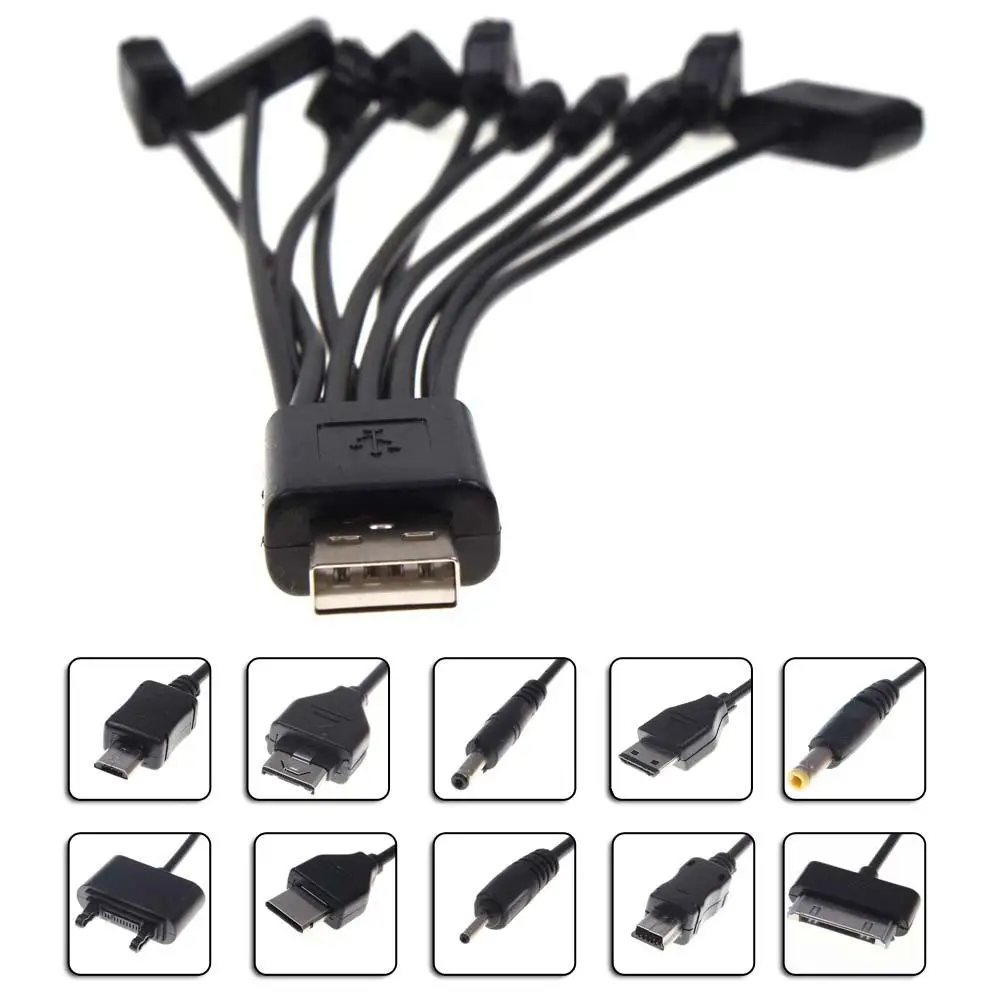 Портативный USB кабель 10 в 1 Универсальный для синхронизации данных и зарядки