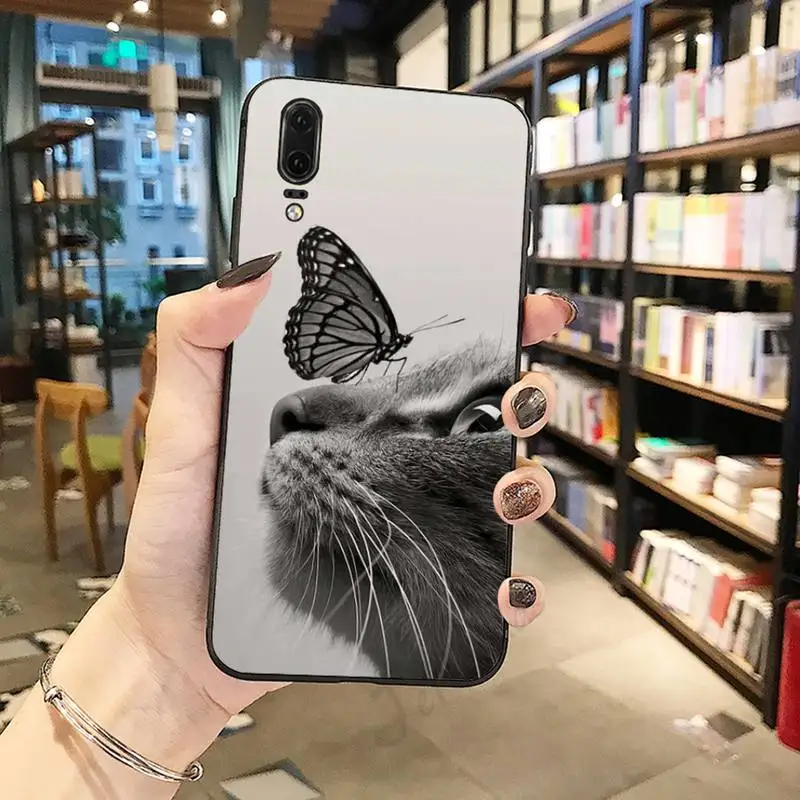 

Cute Little cat Phone Case For Huawei honor Mate P 10 20 30 40 Pro 10i 9 10 20 8 x Lite