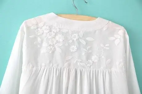 Женская длинная туника с вышивкой летняя свободная большого размера модель V142