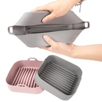 silicone grill pan microwave oven high temperature air fryer non stick fryers pans steamer liners oven tool kitchen baking tools