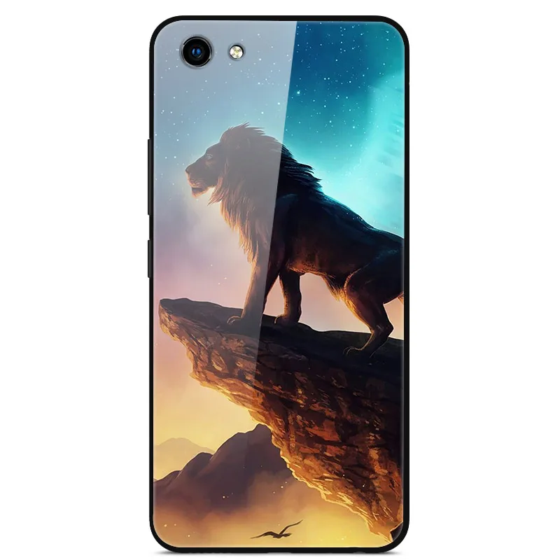 37 Закаленное стекло чехол для Vivo Y81 чехол Жесткий ПК цветная задняя крышка для Vivo Y81 Y 81 чехол Vivo 1808 бампер для телефона VivoY81 6,22" - Цвет: 37