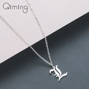 Ожерелье унисекс с прописными буквами, женское, из нержавеющей стали, с эфиопским золотым кулоном в виде буквы L, с цепочкой, недорогое ожерелье, ювелирные изделия