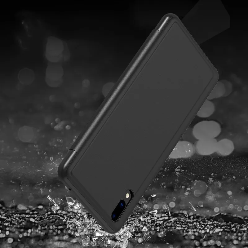 Чехол для Oneplus 7 T Pro роскошный зеркальный чехол из искусственной кожи с подставкой