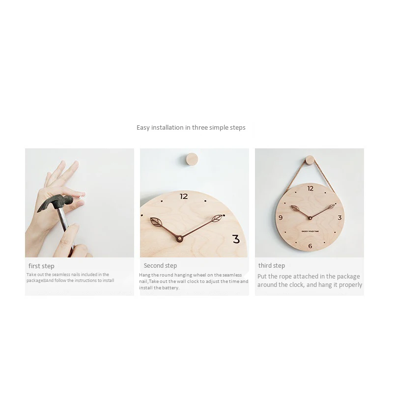 

12 Inch Japanese Style Minimalist Wall Clock Wooden Wall Clock Nordic Clocks Modern Home Decoration Creative Gifts