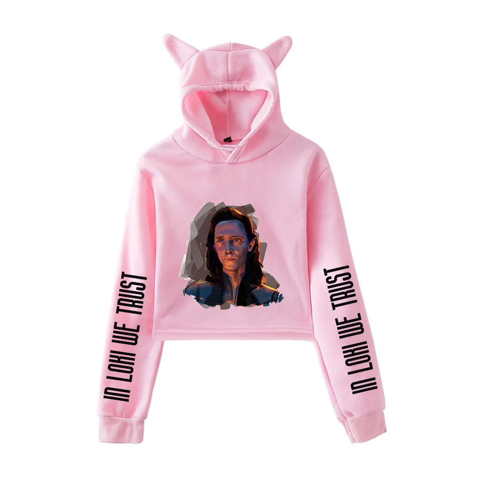 LOKI Sweatshirt Kawaii Cat Ears Hoodies Womens Sweatshirt Loki Fashion Cropped Tops Girls Clothes pullovers sweetshirts