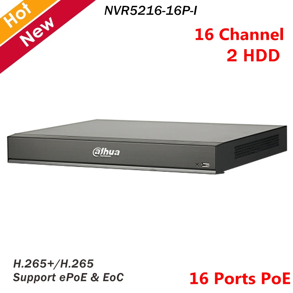 Dahua NVR 16 каналов 1U портов PoE AI сетевой видеорегистратор Ch IP видео доступ Smart H.265 +