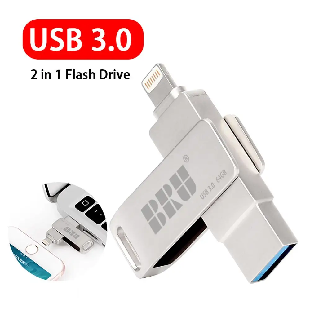 usb флешка юсб флешки для iphone ipad 3 0 карта памяти 32 гб 64 2 в 1 ручка накопитель внешних