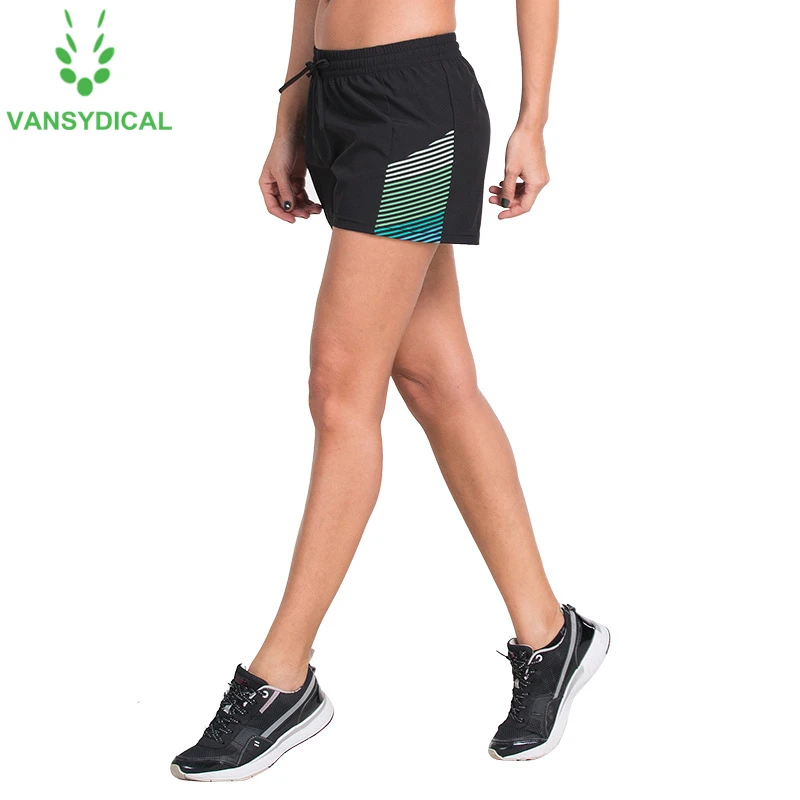 Женские спортивные шорты Vansydical быстросохнущие дышащие в полоску для занятий