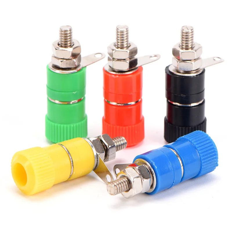 

20 шт зажимный винт в муфтовый стыковочный переводник Jack 5 цветов подходит для 4 мм разъем типа "банан"