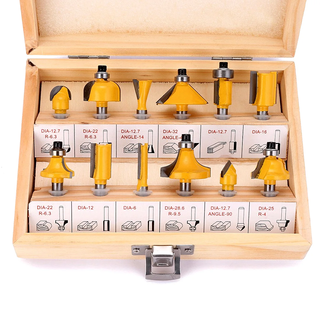 Концевой фрезерный станок Citop прямой Фрезерный резак с хвостовиком 1/4 дюйма 12 шт.