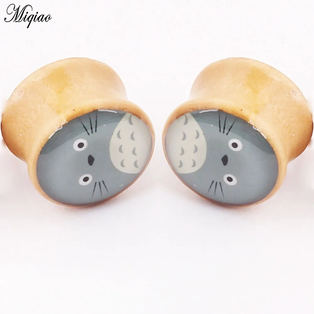

Miqiao 2pcs Fashion New Wood Bone Stick Solid Ears 6mm-16mm Exquisite Piercing Jewelry