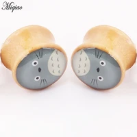 miqiao 2pcs fashion new wood bone stick solid ears 6mm 16mm exquisite piercing jewelry