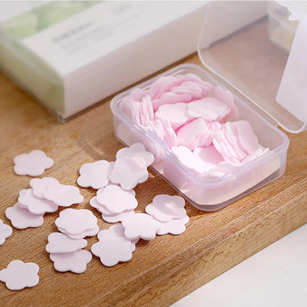 

3 коробки, мини-мыло одноразовое бумажное в форме цветка с коробкой