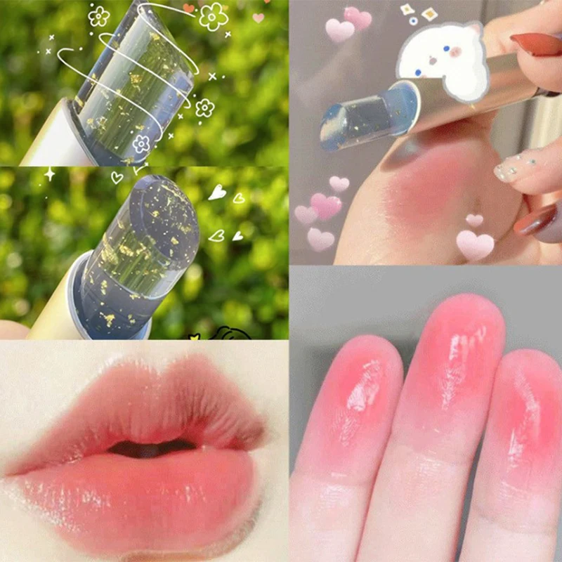 Бальзам для губ меняющий цвет увлажняющий блеск из золотой фольги натуральная