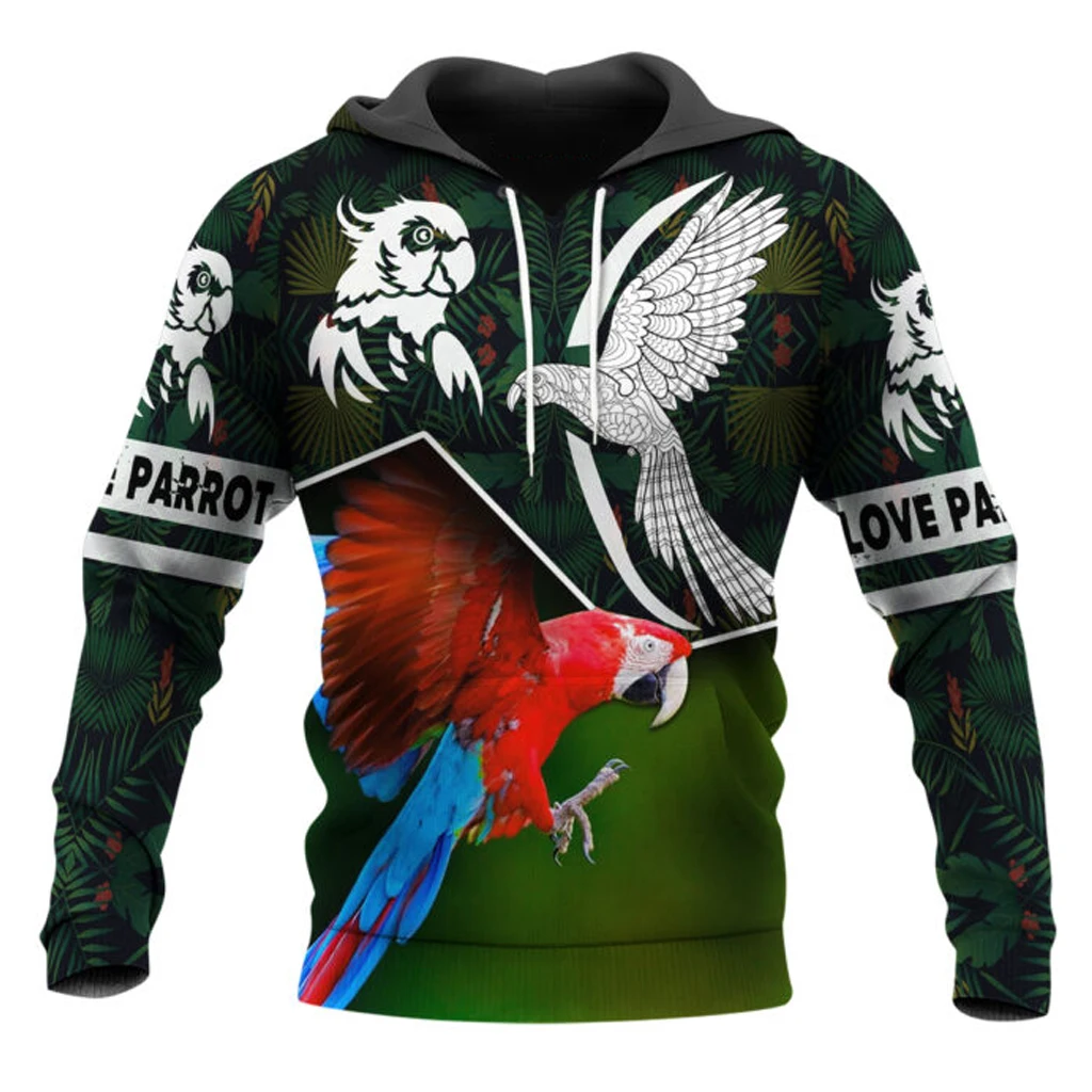 

Новая модная повседневная толстовка унисекс с 3D-принтом любовный попугай для мужчин и женщин