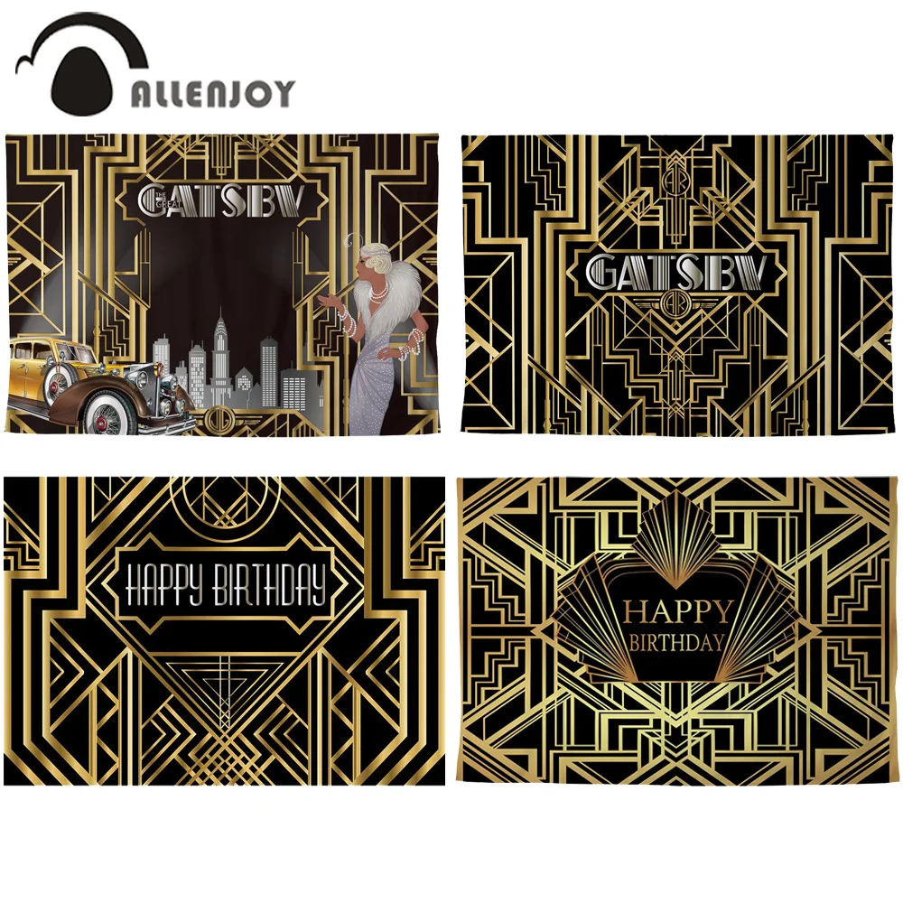 Allenjoy Great Gatsby фон для фотосессии винтажный женщин с днем рождения золотой