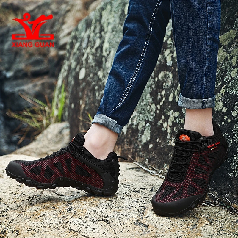 

XIANG GUAN Outdoor Men Women Hiking shoes Breathable mesh design anti-skid Wear resistant sports shoes camping Trekking sneakers