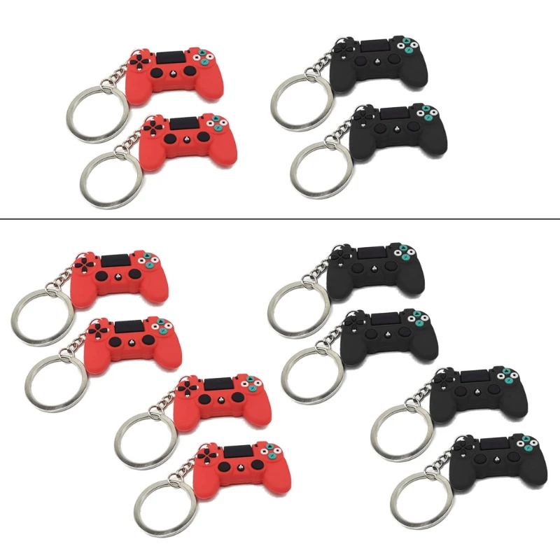 

4Pcs Durable PVC Video Game Controller Handle Pendant Keychain Game Player Keyring Game Supplies Fashion Jewelry Unisex